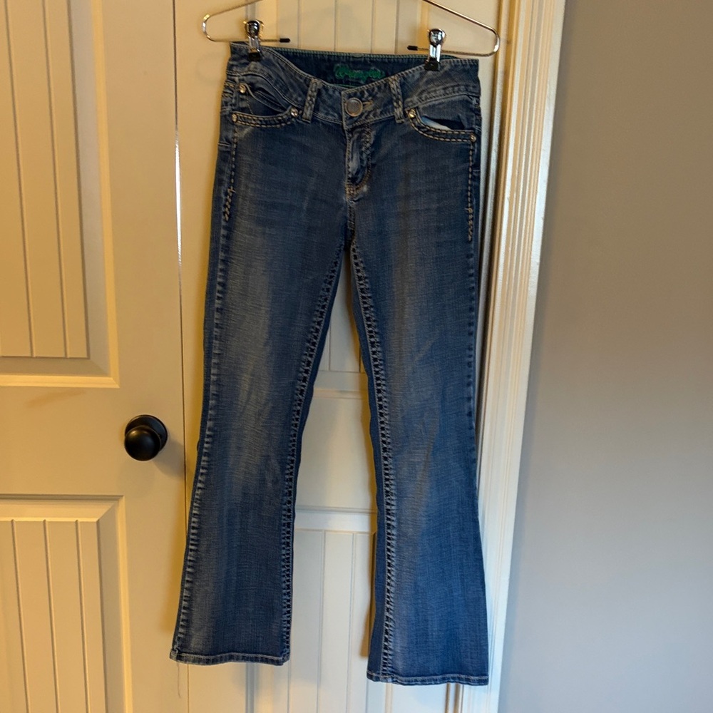 Wrangler Women's Blue Flare Jeans - Classic Mid Wash